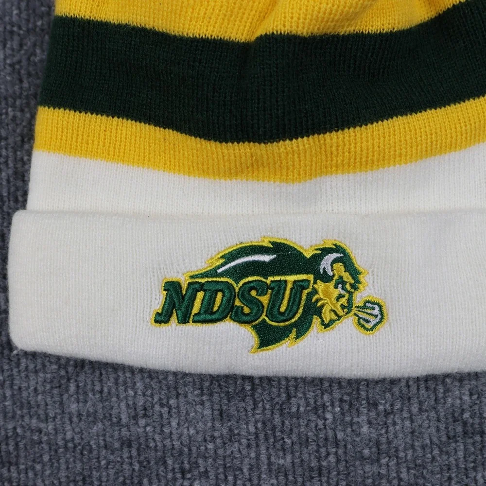 North Dakota State Bison Hat Beanie Mens One Size Green White NCAA‎ Football Pom